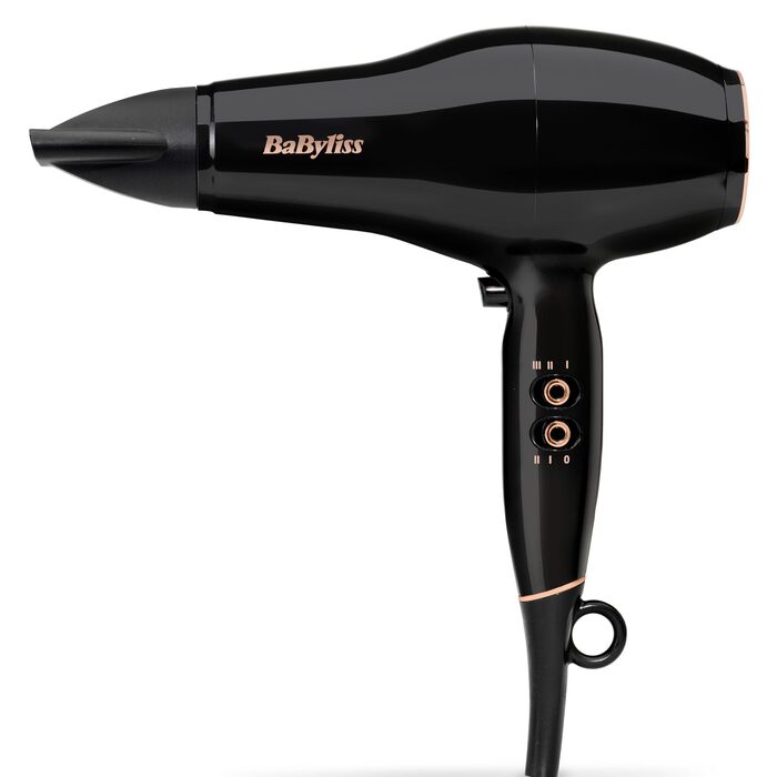 Фен BaByliss Pro Power D5245E EU Потужний (2300 Вт), професійний AC-двигун, іонна технологія проти особливого пушення, 3 температурні та 2 швидкісні режими, чорний