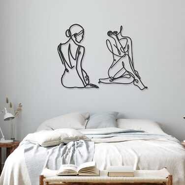 Частини металевого настінного мистецтва Декор чорний метал настінного мистецтва однолінійний художній малюнок Мінімалістичний абст