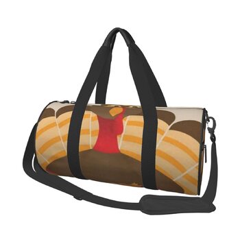 Дорожня сумка з дизайном Щасливого Дня Подяки (індичка з кленовим листям), спортивна сумка для чоловіків та жінок, сумка-мішок, спортивна дорожня сумка