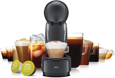 Кавова капсульна машина Krups KP173B Nescaf Dolce Gusto InfinissimaГарячі та холодні напоїТиск насоса 15 барРучне дозування водиРезервуар для води 1,2 лАвтоматичне вимкнення1500 Вт 30,5x18x40 см, космічний сірий космічний сингл