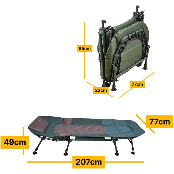 Намет MK-Angelsport Anglerset Fort Knox Dome 8-ніжне ліжко Великий короповий намет з водяним стовпом 10 000 мм, алюмінієвим каркасом, багатофункціональними дверима, підлогою та зручним рибальським ліжком.