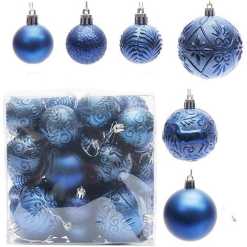 Набір з 50 різдвяних кульок сині YUANHUYUOU
