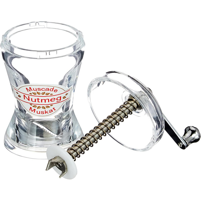 Акрилова шліфувальна машина для подрібнення та зберігання цілого мускатного горіха. Висота 10 см, 277130