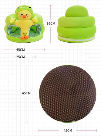 Чохол для дитячого сидіння на підлозі, чохол для навчальних стільців, милий плюшевий наповнювач для дитячого дивана, знімний та пральний, для дитячої кімнати, ігрової кімнати, парку, 2