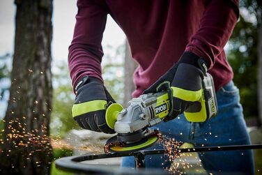 Безщіткова акумуляторна кутова шліфувальна машина Ryobi ONE 18 В R18AG7-0 з літій-іонним акумулятором 2,5 Ач та швидким зарядним п