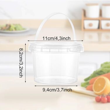 Набір із 30 предметів багаторазових пластикових контейнерів з кришками, 500 мл/17 унцій. Ці контейнери для делікатесів, пластикові стаканчики та пластикові коробки підходять для їжі, супів та фруктів. Герметичні.