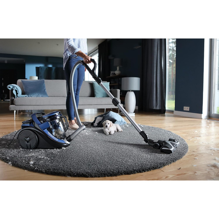 Безмішковий пилосос 550 Вт об'єм пилу 2,5 л низький рівень шуму компактний розмір вкл. аксесуари синій 33, 3 x 30 x 43, 5 см парке