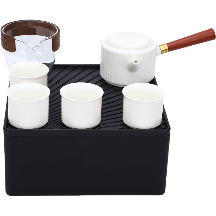 Чайний сервіз Чічіріс Портативний керамічний чайник з чашками, ідеальний для подорожей та чаювання на природі