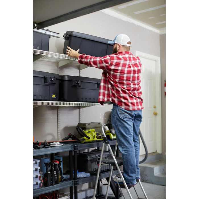 Спортивний багажник Plano - військовий контейнер для зберігання з кришкою, міцний, великий, для кемпінгу та армійського використання, ідеально підходить для полювання, пейнтболу, страйкболу або домашнього використання, різні кольори, середній, чорний