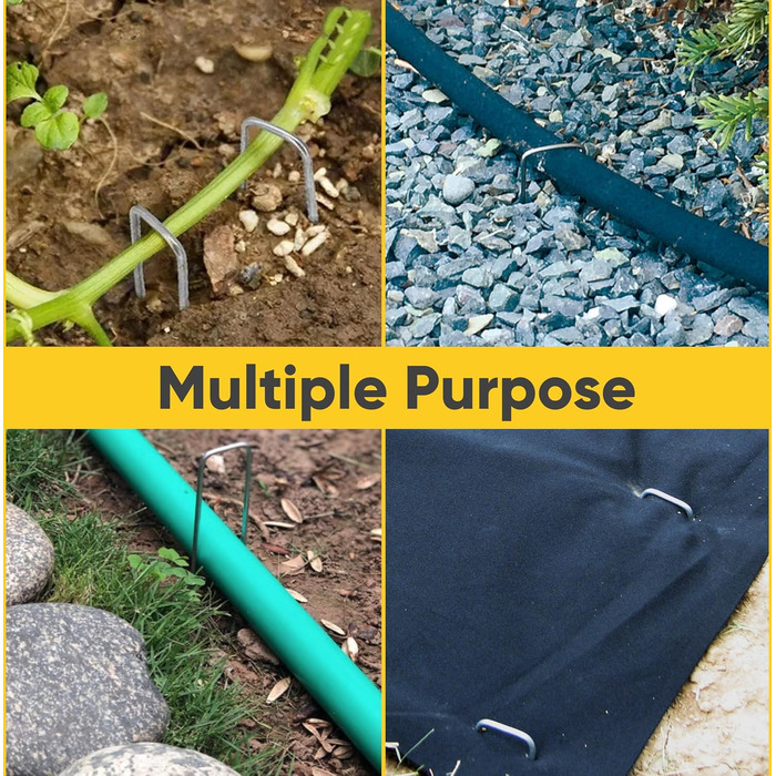 Дюймові садові ландшафтні скоби 20 шт. оцинковані SOD-штирі для газону для тканини проти бур&39янів, ґрунтопокривних, утримуючих огорож та штучного газону, 6-