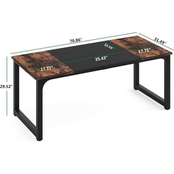 Дюймовий робочий стіл для керівників, проста комп&39ютерна робоча станція з робочою поверхнею шириною 31,5 дюйма для домашнього офісу, 70,8-