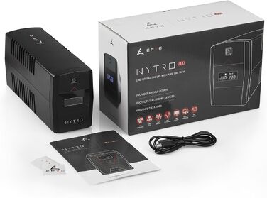 ДБЖ з чистою синусоїдою, 800 ВА / 480 Вт, ДБЖ для ігрових ПК, блоків живлення з активним PFC, Mac та консолей, джерело безперебійного живлення, 2 розетки Schuko, 800 ВА / 480 Вт