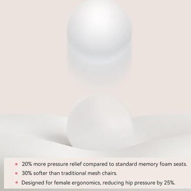 Ергономічне офісне крісло MUSSO E80 Muse FemmePosture для жінок - нахил 135 та 3D-підтримка попереку, підголівник 17 см 4D, висувна підставка для ніг, регулювання глибини/висоти сидіння, регульовані підлокітники (бежевий)