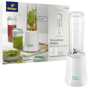 Блендер TCM Tchibo Smoothie Maker з собою 3 кришки та 3 чашки блендера