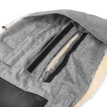 Муфта для ніг Cortina з овчини, сертифікована Oeko-TEX, 45x97 см, вітро- та водонепроникна, можна прати при температурі до 30C, от