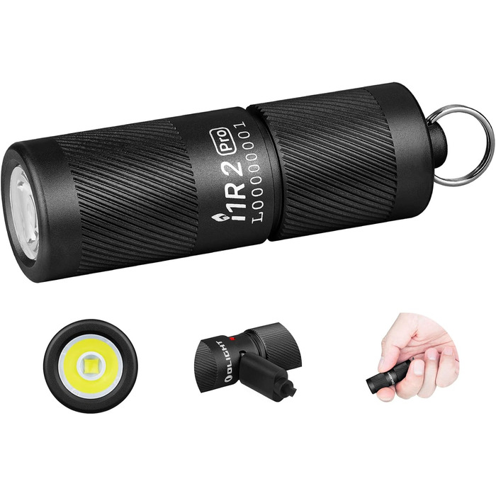 1R II Pro EOS Mini LED Lightlight 180 Lumens Super Bright USB Rechargeable Keychain Flashlight, IPX8 and 1.5m drop Resistance, Lights for Outdoor Camping and Repairs, Black, 1R II Pro EOS Mini LED Lightlight 180 Lumens Super Bright USB Rechargeable Keycha