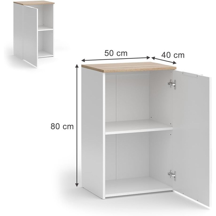 Комод Vicco Wido, білий, 50 x 80 см з полицею