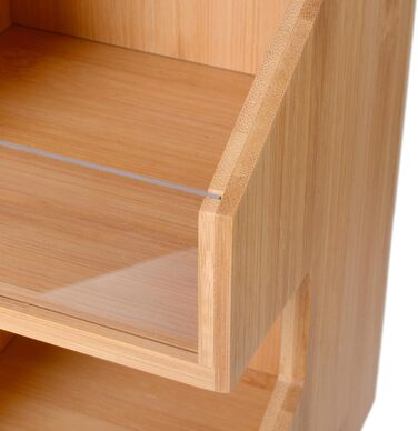 Бамбукова полиця для спецій, кухонна полиця для стільниці, включаючи протиковзкі накладки, полиця-органайзер, кухонний органайзер для кухні, їдальні, офісу, ванної кімнати, 15 см