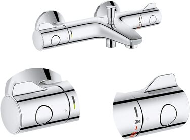 Змішувач для ванни Grohe Bau Cosmic 800 THM (вбудована частина), 1/2 F, сріблястий, з підключеннями, 34569000