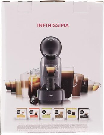 Кавова капсульна машина Krups KP173B Nescaf Dolce Gusto InfinissimaГарячі та холодні напоїТиск насоса 15 барРучне дозування водиРезервуар для води 1,2 лАвтоматичне вимкнення1500 Вт 30,5x18x40 см, космічний сірий космічний сингл