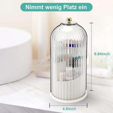 Тримач для зубних щіток RISEMART із ковзною кришкою, обертовий органайзер для ванної кімнати з 3 відділеннями для стільниці, тримач для зубних щіток і пасти, тримач для ванної кімнати, органайзер для раковини для косметичних щіток