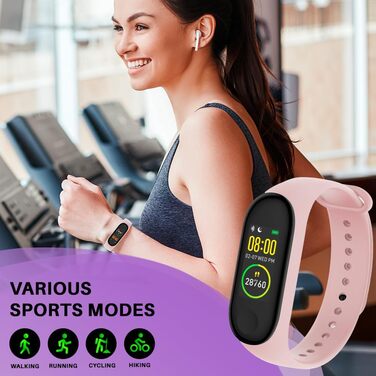 Фітнес-трекер з відстеженням активності, пульсометром з лічильником артеріального тиску та калорій - Легкий годинник з крокоміром - Тривалий час роботи від батареї - Розумний годинник для жінок та чоловіків, сумісний з iOS/Android