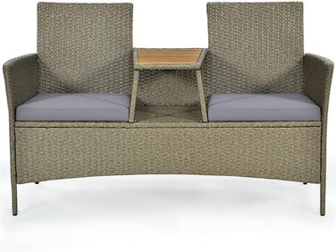 Набір меблів для розмови з ротангом ZYMEN на 2 особи, кавовий столик Loveseat, набір для розмов у патіо День пам'яті