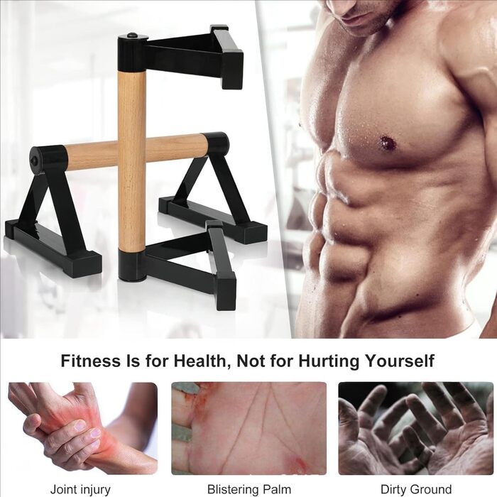 Паралельні тренажери для калістеніки, з міцною сталевою рамою та нековзною конструкцією інверсійної перекладини, підходять для фітнес-вправ без обладнання та вправ на підлозі в домашньому спортзалі, вантажопідйомність до 150 кг, чорні