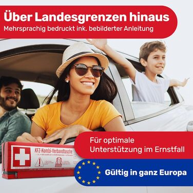 Автомобільна комбінована сумка (3 в 1) відповідно до чинного стандарту 2024 - Вкл. попереджувальний трикутник, захисний жилет - Ап