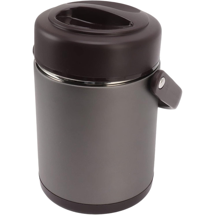 Ізольований харчовий контейнер, темно-сірий, 2 л, багатошарова нержавіюча сталь, велика місткість, вакуумний харчовий контейнер для роботи, подорожей, пікніків