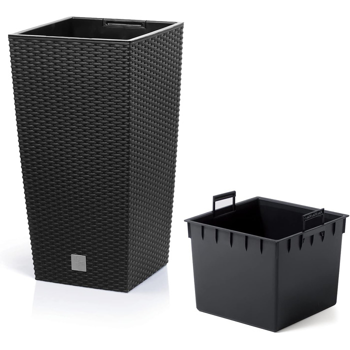 Каструля-таймер на 26,6 л зі вставкою 26,5 x 26,5 x 50 см, антрацитового кольору, чорна одинарна