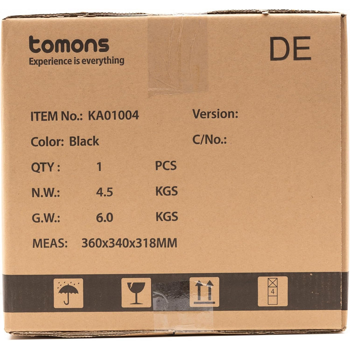 Аерофритюрниця Tomons 6 л, фритюрниця Фритюрниця з гарячим повітрям Фритюрниця з оглядовим вікном Цифровий світлодіодний сенсорний екран, програми 8 в 1 фритюрниця, регульований контроль температури