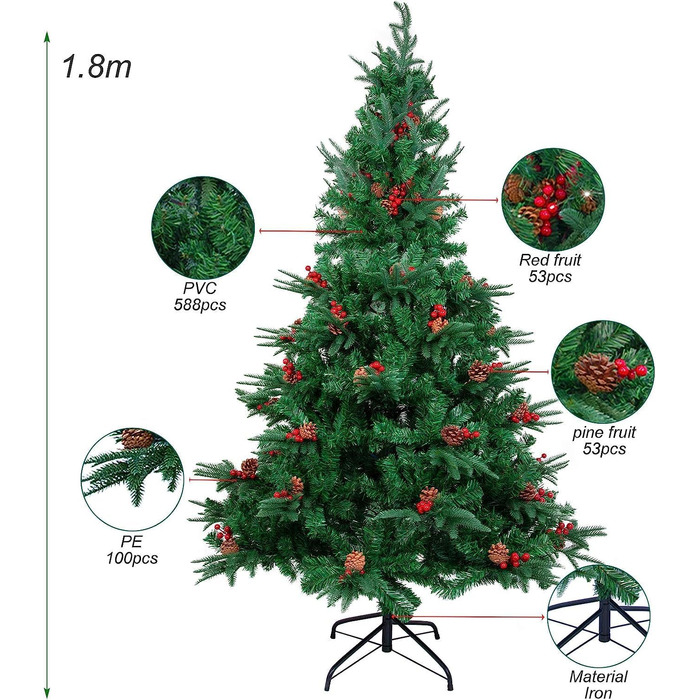 Штучні різдвяні ялинки 180 см himaly