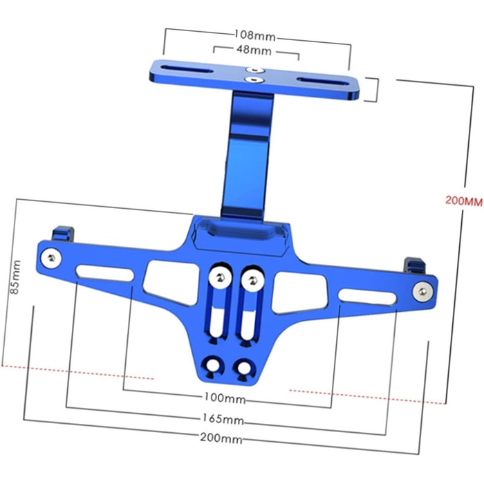 Тримач номерного знака мотоцикла Shkalacar, регульований тримач номерного знака зі світлодіодним підсвічуванням, універсальний тримач з підсвічуванням номерного знака (чорний)