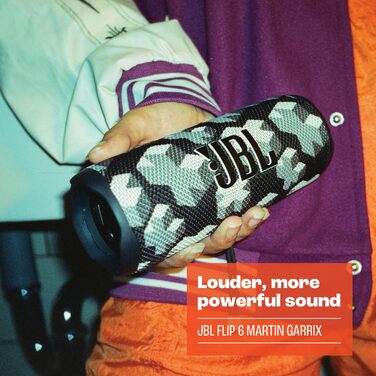 Колонка JBL x Martin Garrix Flip 6 у холодному сірому кольорі - Водонепроникна портативна колонка з 2-смуговою акустичною системою