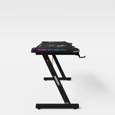 Стіл Minecraft, дерев&39яний композит, чорний карбоновий вигляд, 120x74x60