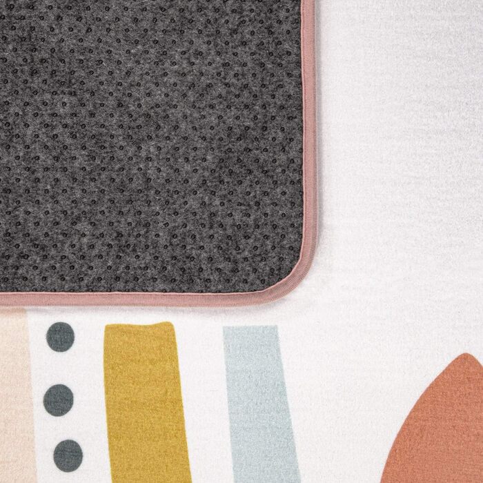 Дитяча кімната дитячий килим дитячий килимок райдужний мотив з дизайном серця, колір кремовий, розмір Ø 150 см круглий