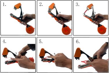 Плоскогубці для підв'язування рослин Hironobu, машина для підв'язування рослин стрічкові плоскогубці tapetool ручна машина для підв'язування, стрічка та запасне лезо для винограду, малини, помідорів та овочів (помаранчевий)