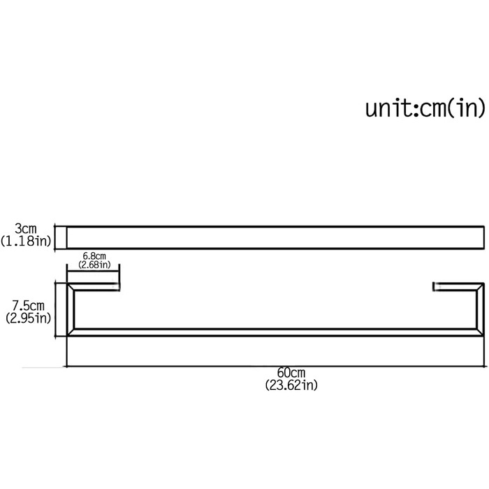 Рушникосушка для ванни з нержавіючої сталі SUS 304 Матоване срібло Рушникосушка настінна, 60 см / 24 дюйми