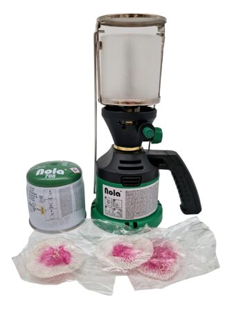 Газова лампа Nola з газовим балончиком 190 г та 3 чохлами - Газовий картриджний ліхтар для кемпінгу, газовий балончик з бутаном, газовий ліхтар для вулиці, газовий ліхтар для кемпінгу, паливний ліхтар, арт. 930