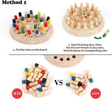 Іграшка Монтессорі від 2/3/4 років, Memory Match Stick Chess, розвиваюча іграшка Chess Game, Memory Chess, Wooden Memory Chess для