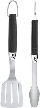 Набір для барбекю Weber 6645 компактний 2-компонентний, щипці та токар, нержавіюча сталь, чорний одинарний