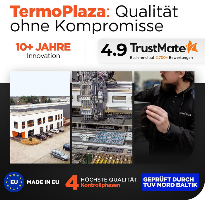 Інфрачервоний обігрівач TermoPlaza з термостатом, 270 Вт, для приміщень до 7 м