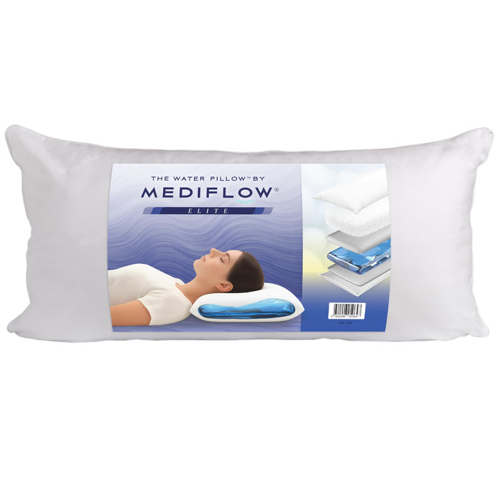 Водяна подушка Mediflow - Ортопедична подушка з волокна Elite Collection для зняття болю в шиї, регульована водяна подушка для сну, біла (40 x 80 см)