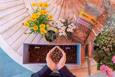 Гранули керамзиту Floragard для дренажу - гідропонний субстрат - для ящиків, діжок або горщиків - 50 л, 001-KAR-0050L, Single