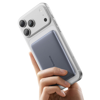 Портативний зовнішній акумулятор Baseus Picogo AM41, ультратонкий зовнішній акумулятор MagSafe ємністю 5000 мАг, швидка зарядка PD 20 Вт, бездротовий, магнітний, з кабелем USB-C для iPhone 17/16/15/14/13/12, колір космічний сірий, 5000 мАг