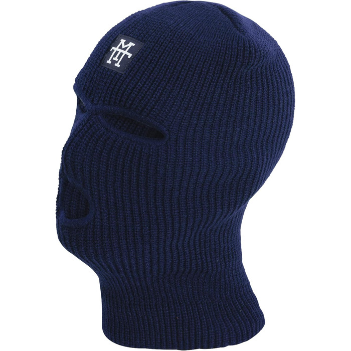 Балаклава Manufaktur13 - лижна маска з 3 отворами, балаклава, лижна маска різних кольорів, багатофункціональна маска, еластична/розтяжна, в&39язана, підходить для мотоцикла, велосипеда, один розмір, темно-синій