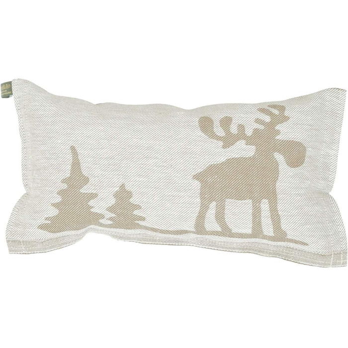 Подушка для сауни, Улюблена подушка, Дорожня подушка Дизайн Лось, бежевий/білий Розміри 40 x 22 см, Льон/Бавовна Не містить шкідливих речовин, сертифікована Oeko-Tex Standard 100 Зроблено у Фінляндії, 1