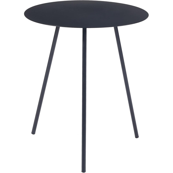 Журнальний столик Sula, круглий декоративний столик, журнальний столик, тумбочка, металевий столик для вітальні з 3 ніжками, 45xØ40см, чорний