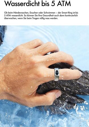 Фітнес-кільце Newgen Medicals для чоловіків фітнес-кільце, сенсорне керування, пульс, SpO2, 5 атм, розмір 57 (розумне з вимірюванням пульсу, крокомір, смарт-годинник)